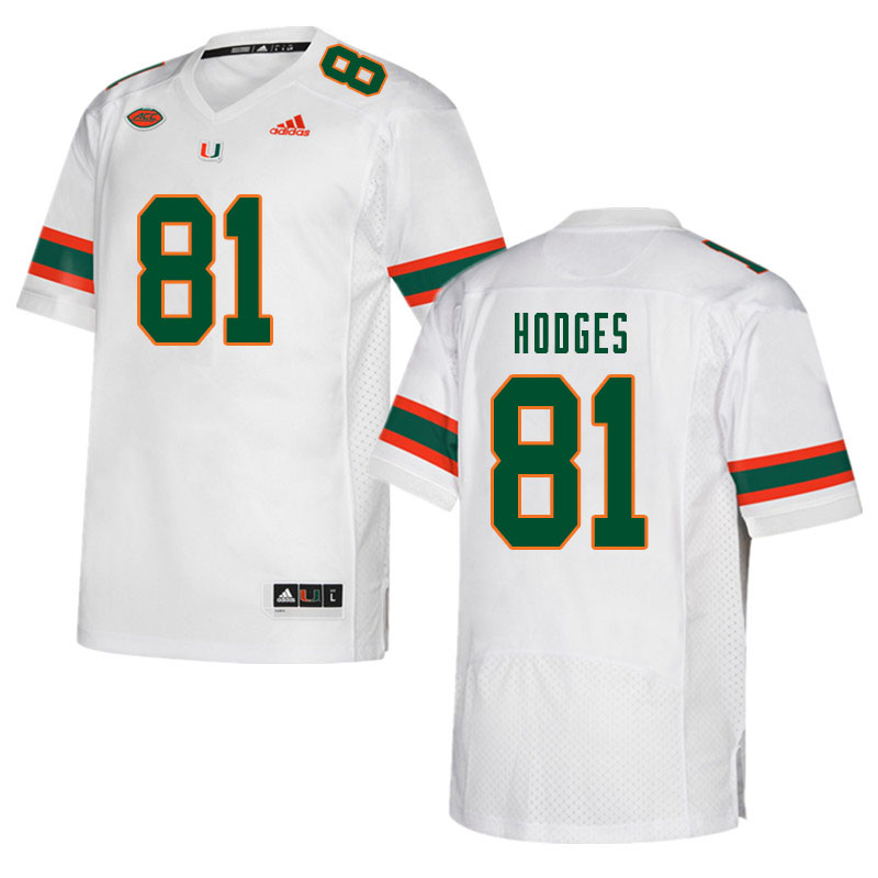 Men #81 Larry Hodges Miami Hurricanes College Football Jerseys Sale-White